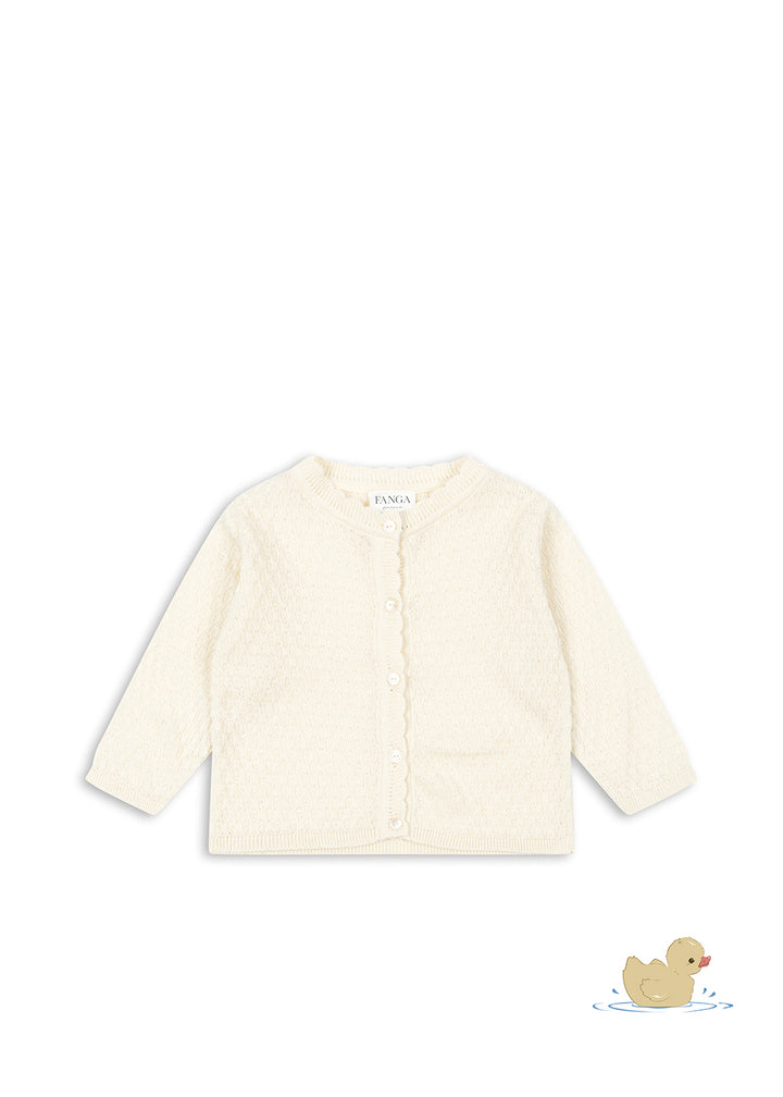 Konges Sløjd Fanga Fontana Venti Pointelle Cardigan - Antique White