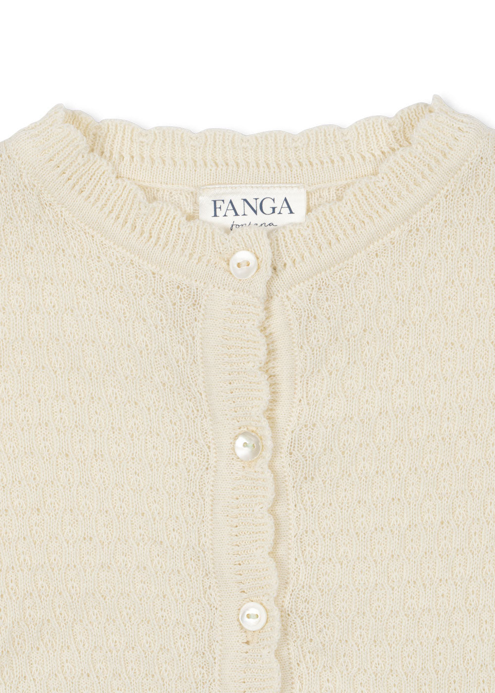 Konges Sløjd Fanga Fontana Venti Pointelle Cardigan - Antique White
