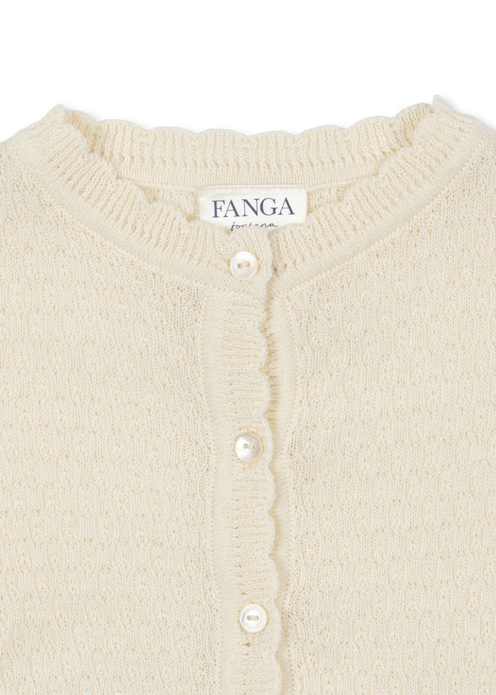 Konges Sløjd Fanga Fontana Venti Pointelle Cardigan - Antique White