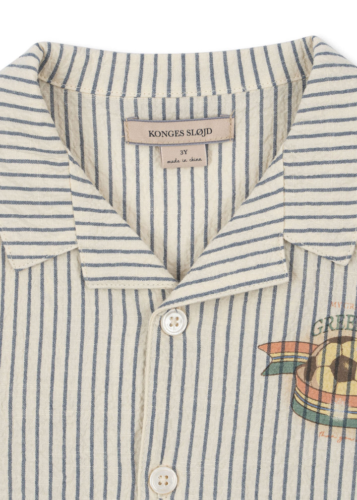 Konges Sløjd Elliot Short Sleeve Shirt - Stripe Bluie