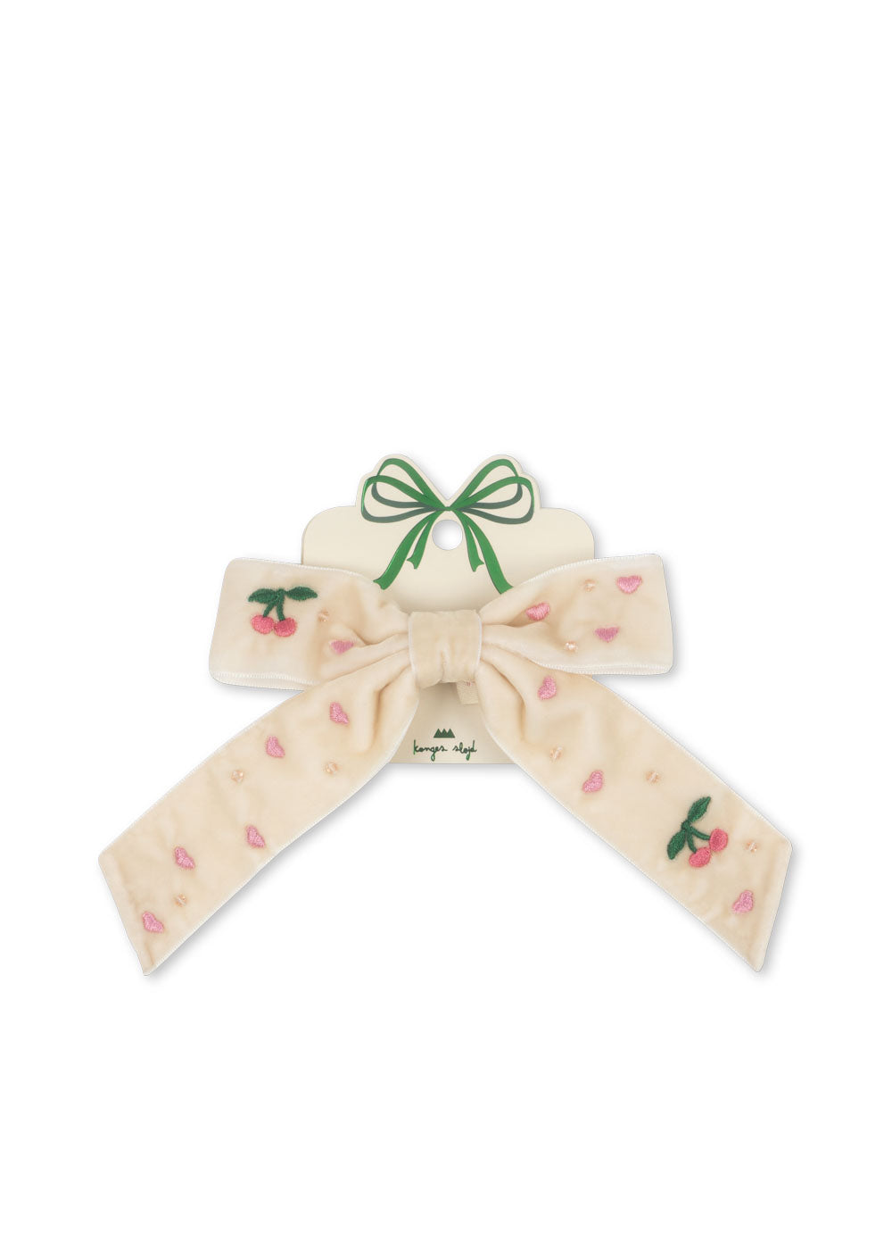 Konges Sløjd Velvet Bow Pearl Hairclip - Pearled Ivory