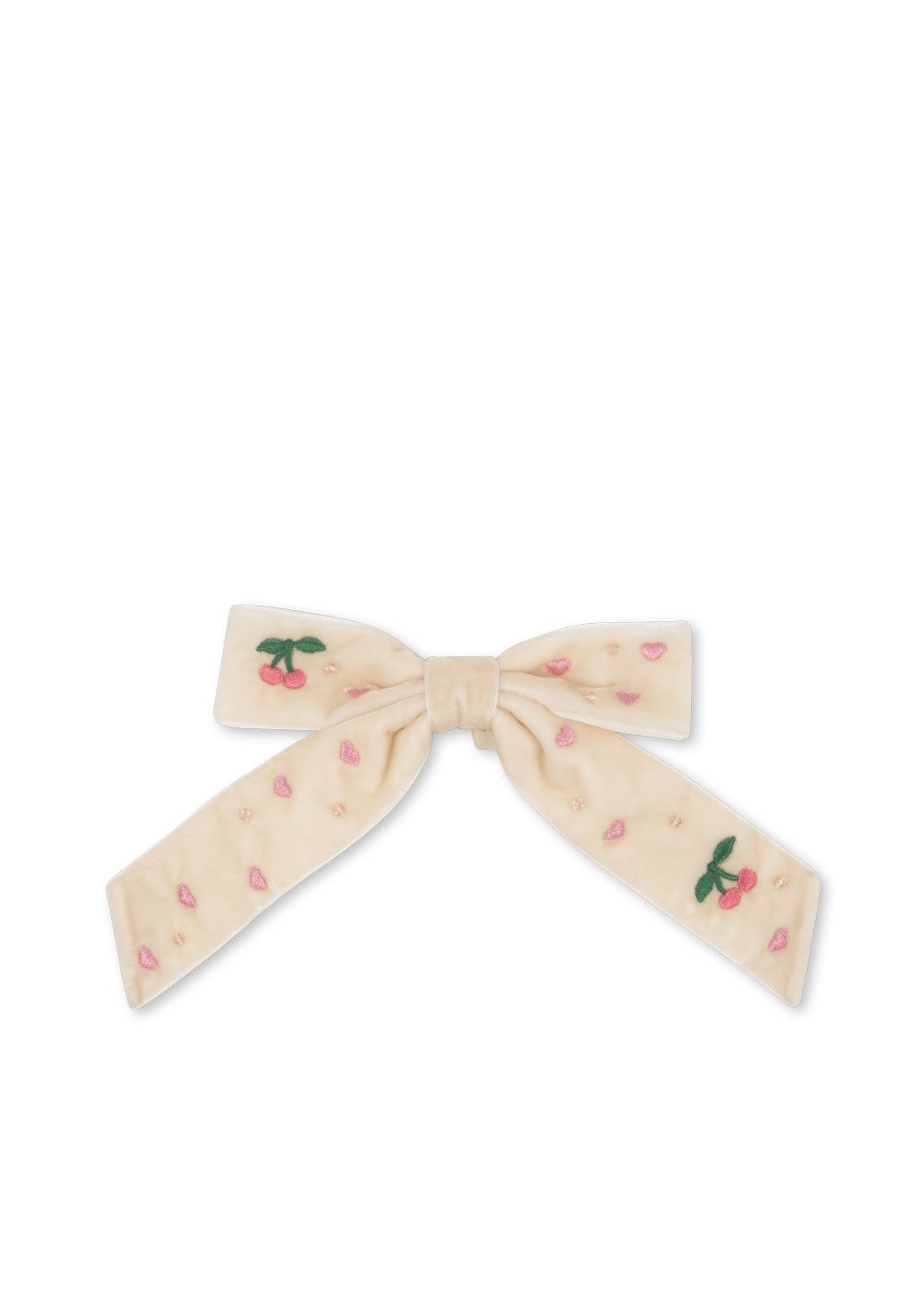 Konges Sløjd Velvet Bow Pearl Hairclip - Pearled Ivory