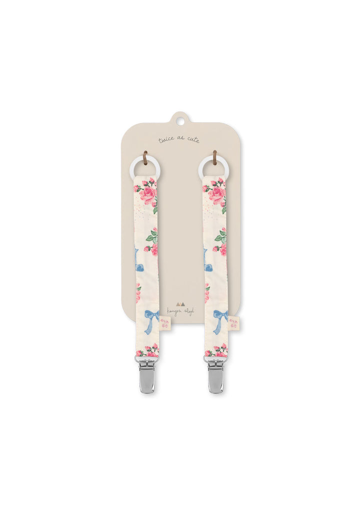 Konges Sløjd 2 Pack Pacifier Strap - Bella Rosita