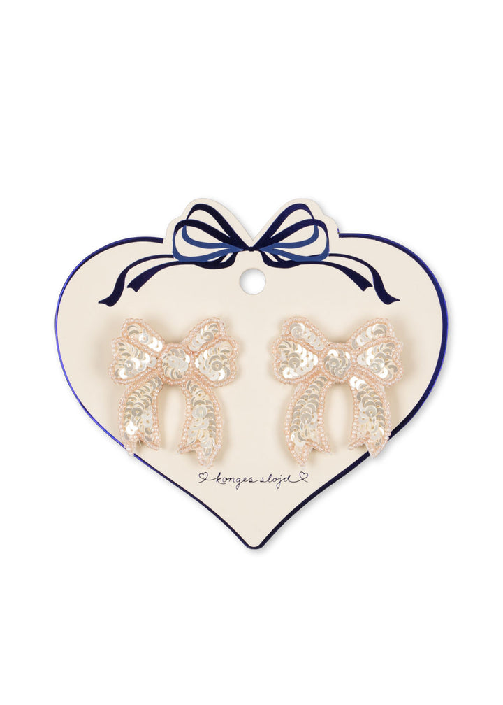 Konges Sløjd 2 Pack Sequin Bow Hair Clip - Cameo Rose
