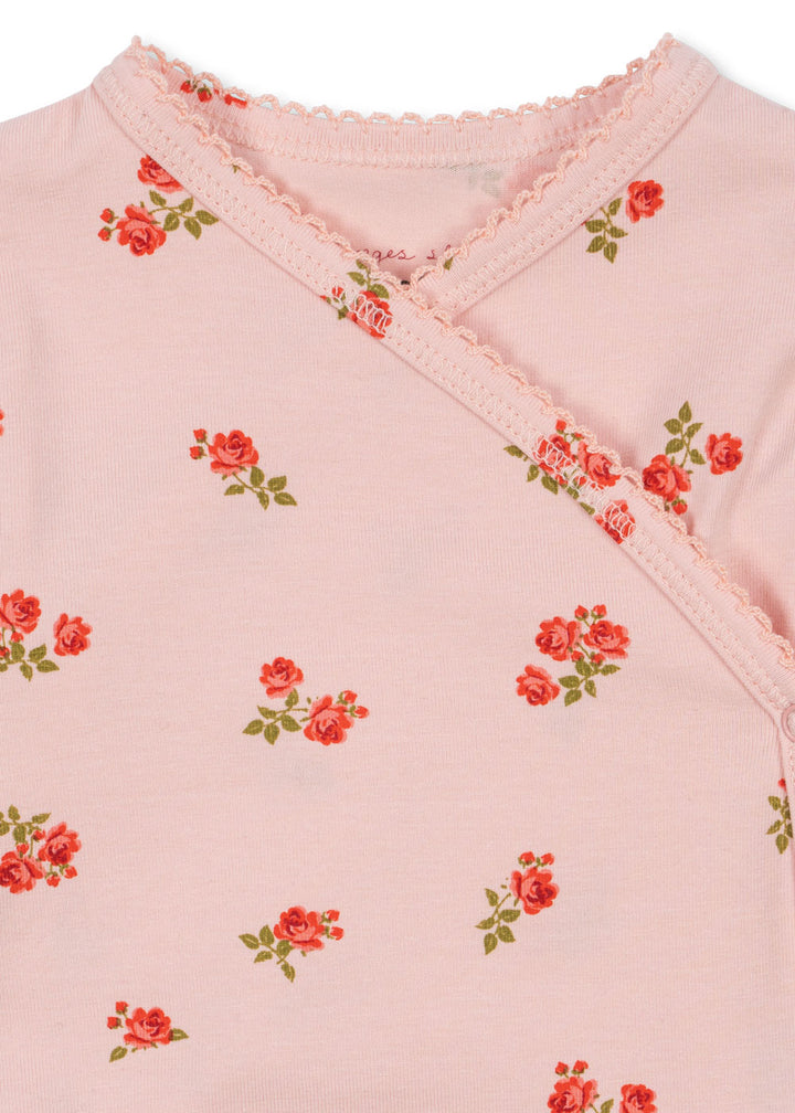 Konges Sløjd Basic Long Sleeve Newborn Body GOTS - Rosa Pink