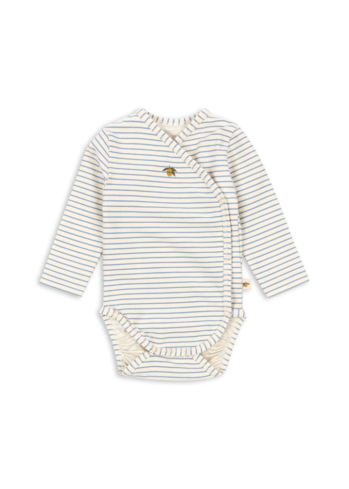 Konges Sløjd Basic Long Sleeve Newborn Body GOTS - Stripe Bluie