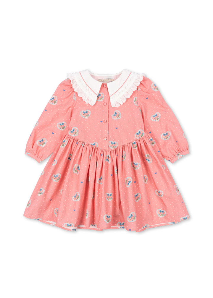 Konges Sløjd Coeur Collar Dress GOTS - Cher Coeur Rose