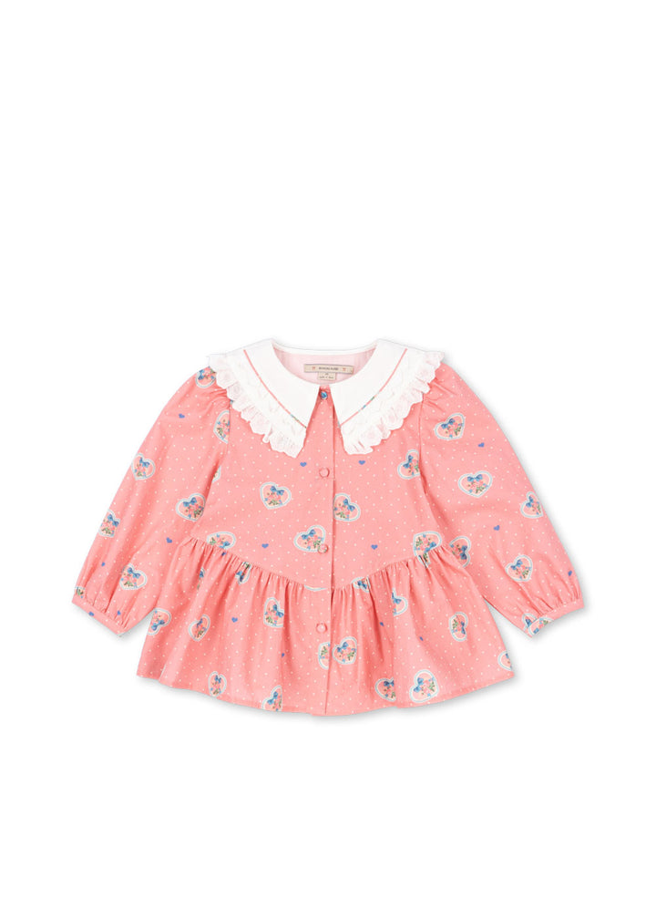 Konges Sløjd Coeur Collar Shirt GOTS - Cher Coeur Rose
