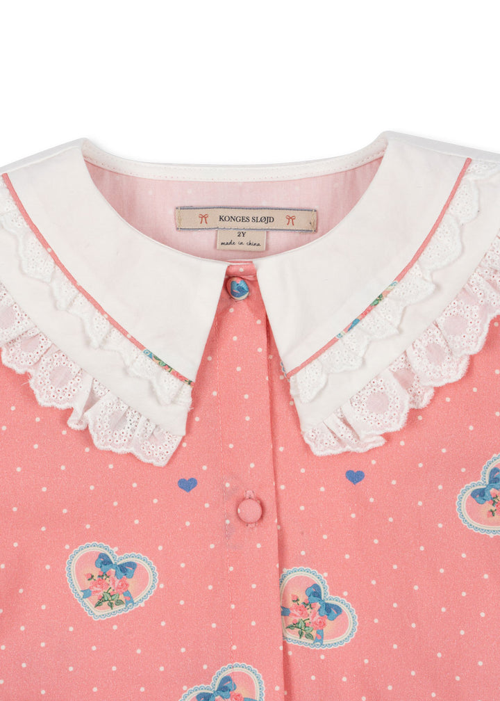 Konges Sløjd Coeur Collar Shirt GOTS - Cher Coeur Rose