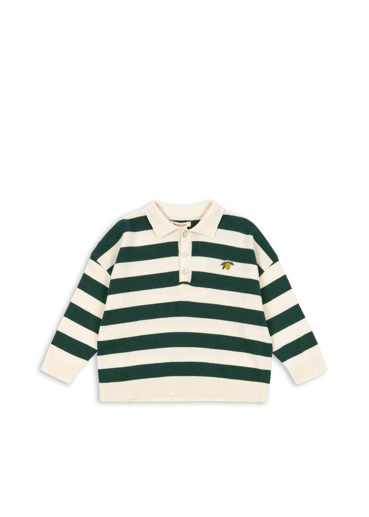 Konges Sløjd Manis Knit Polo - Pine Grove Stripe