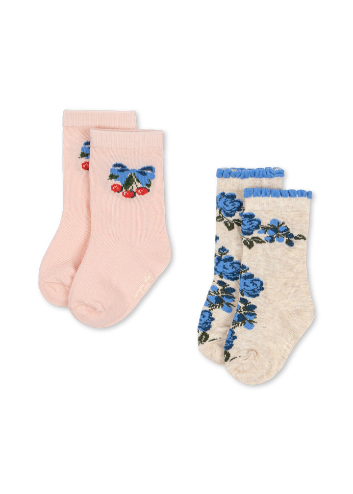 Konges Sløjd 2 Pack Socks - Flower & Cherry Jacquard