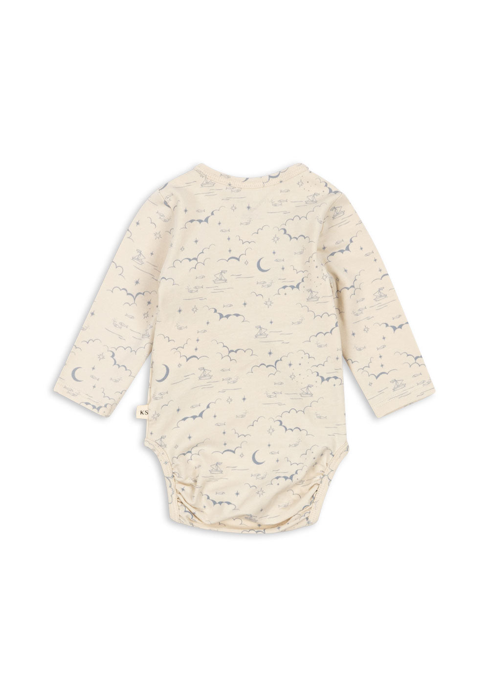 Konges Sløjd Basic LS Newborn Kimono Bodysuit - Cielo Marino