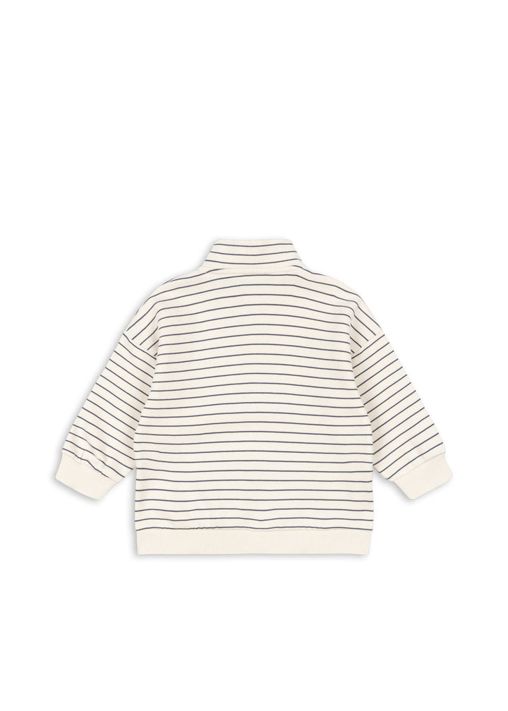 Konges Sløjd Lou Stripe Half Zip Sweatshirt - Flintstone Stripe