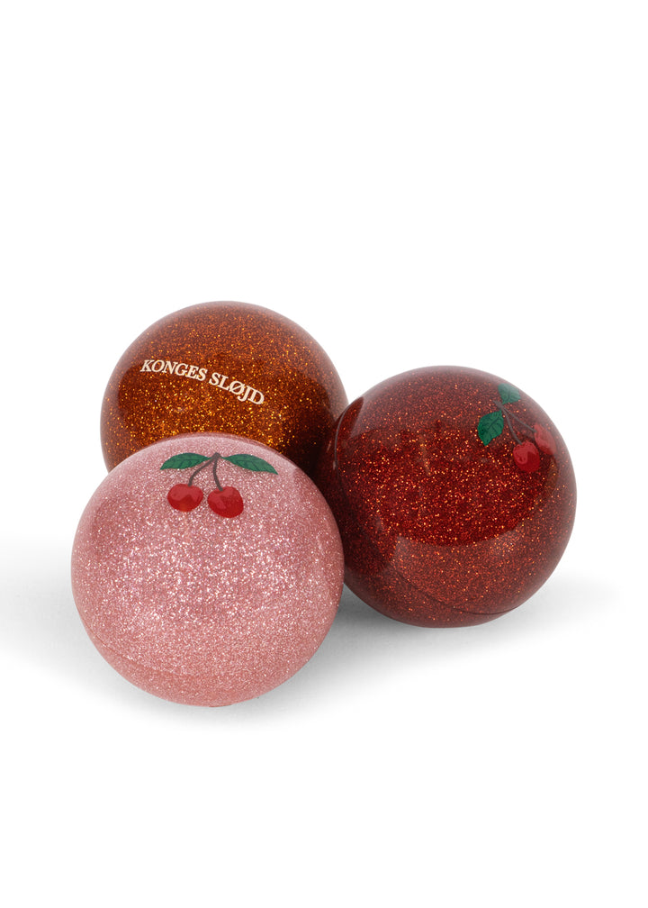Konges Sløjd 3 Pack Sparkly Balls - Red