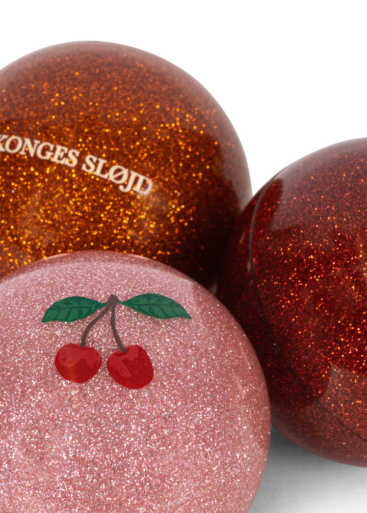 Konges Sløjd 3 Pack Sparkly Balls - Red