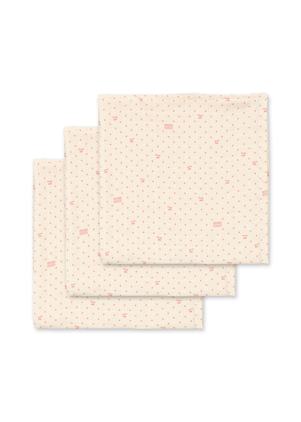 Konges Sløjd 3 Pack Muslin Cloth - Cherry Dot