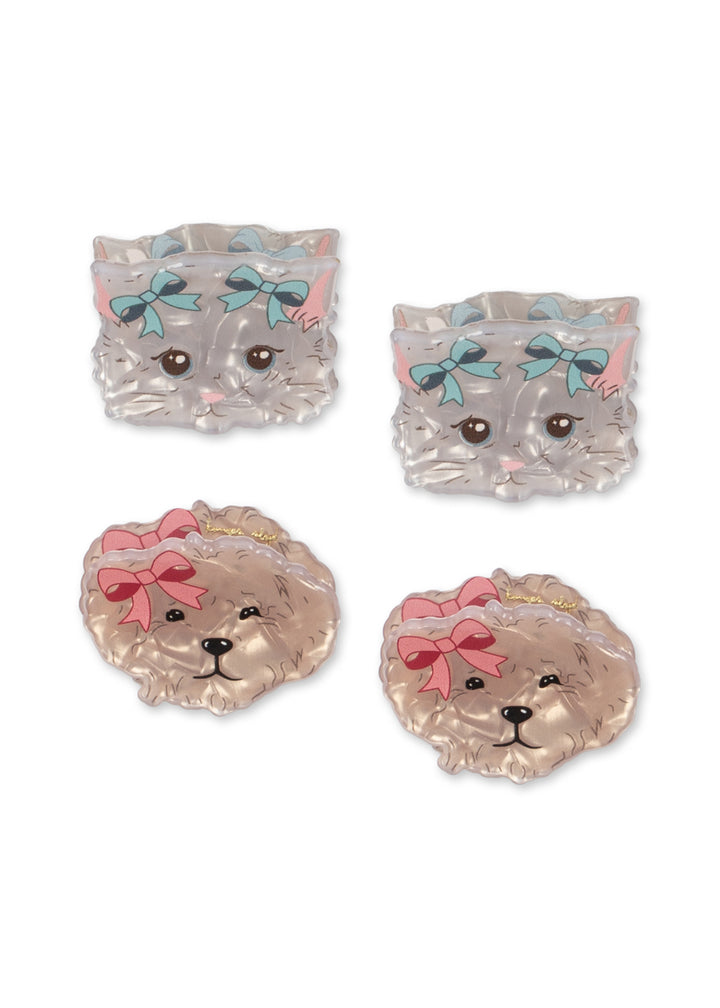 Konges Sløjd 4 Pack Small Hair Claw - Cat &amp; Dog