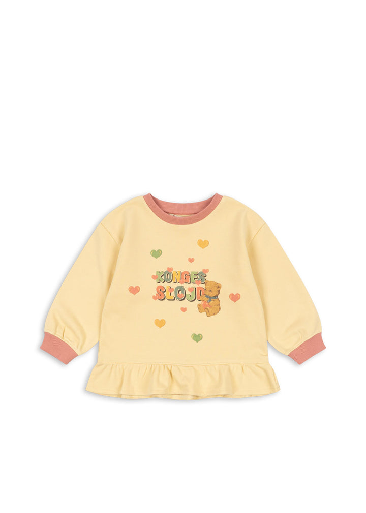 Konges Sløjd Spotty Frill Sweatshirt - Banana Crepe