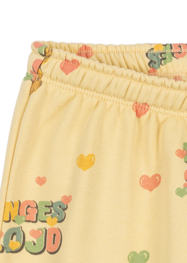 Konges Sløjd Spotty Frill Sweat Pant - Banana Crepe Teddy Bear