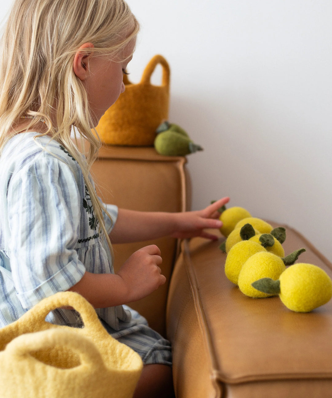 Philé Felt Basket of Lemons
