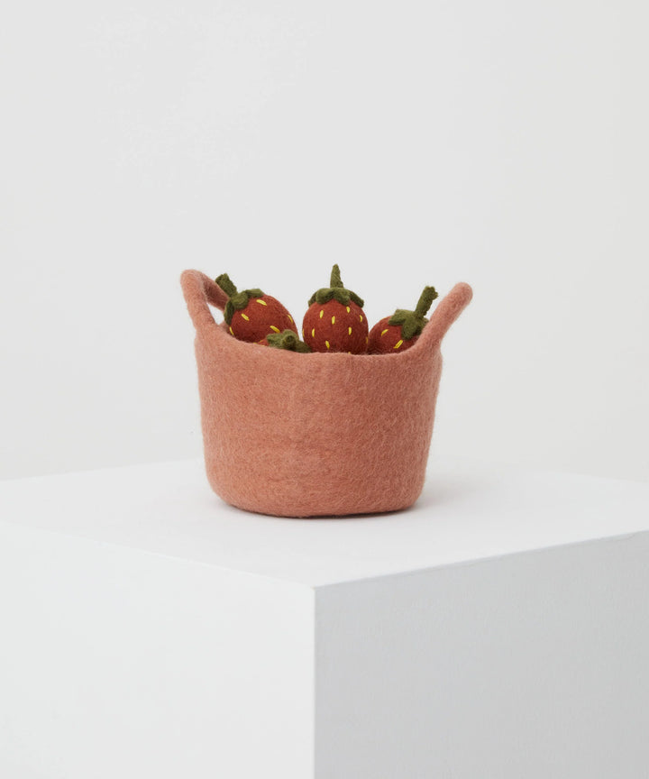 Philé Felt Basket of Strawberries