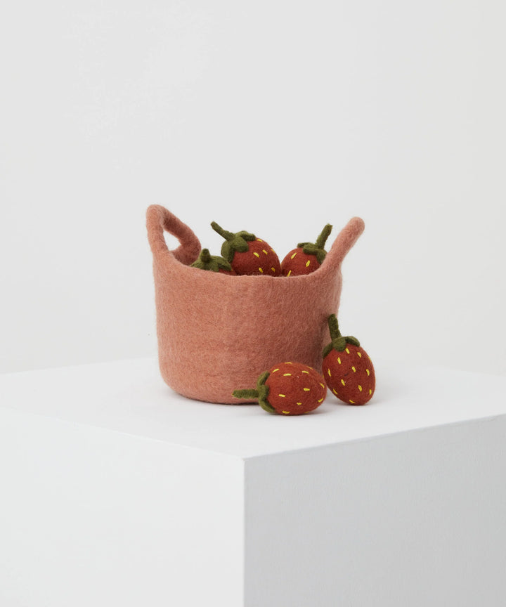 Philé Felt Basket of Strawberries