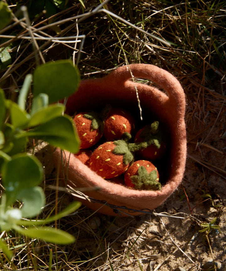 Philé Felt Basket of Strawberries