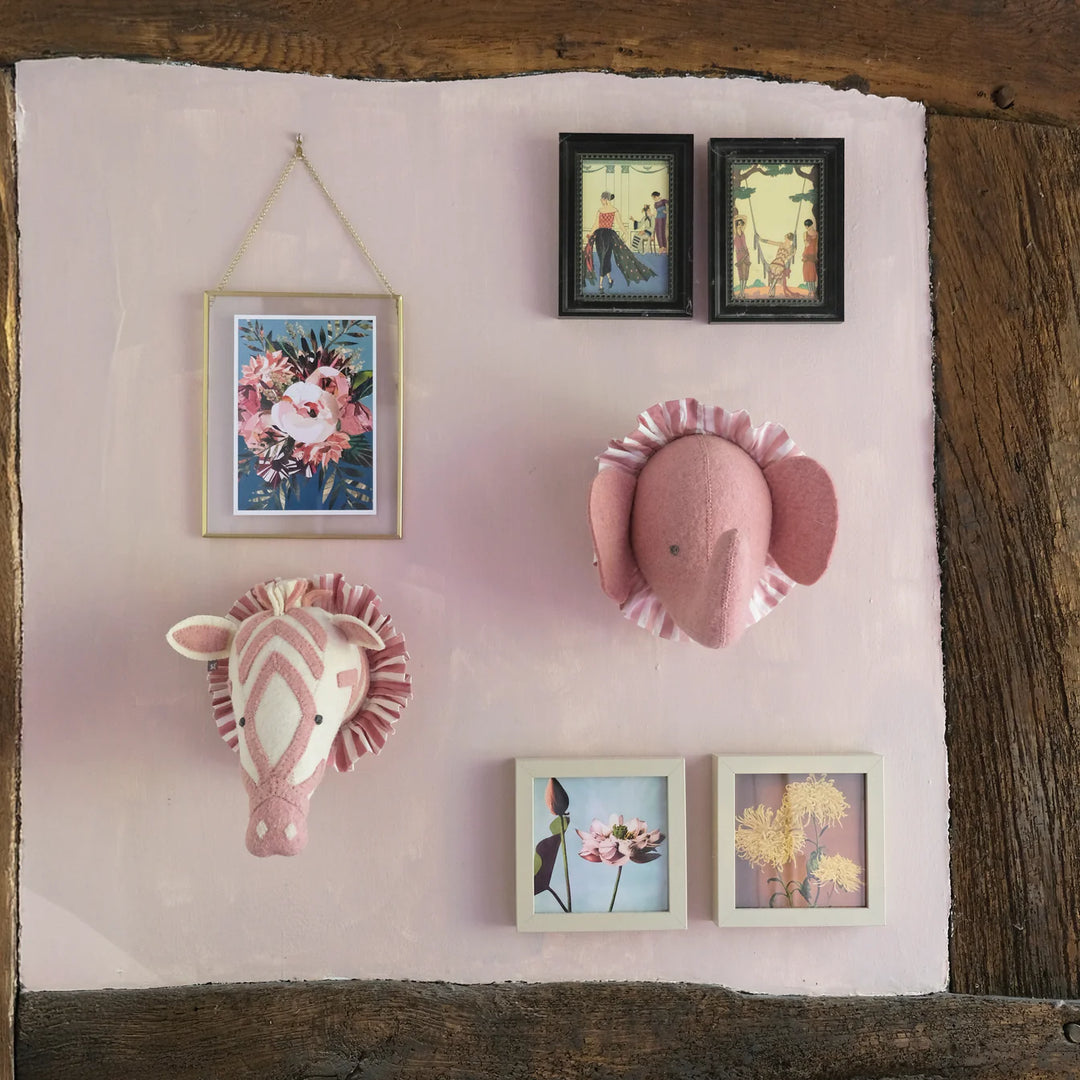 Fiona Walker England Elephant with Vintage Ruff Head Mini - Pink