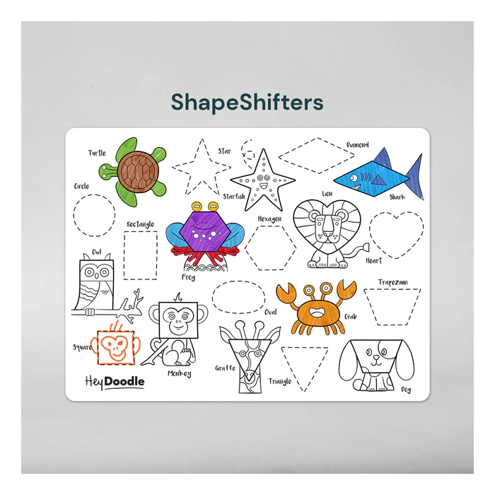 Hey Doodle - Large Colouring & Doodle Playmat - Shape Shifters