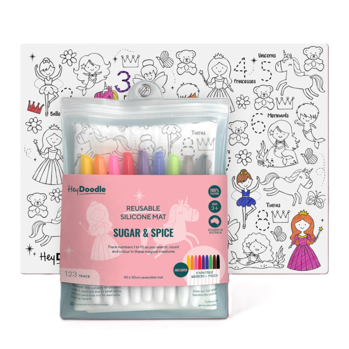 Hey Doodle - Large Colouring & Doodle Playmat - Sugar + Spice