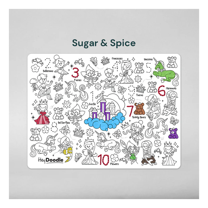 Hey Doodle - Large Colouring & Doodle Playmat - Sugar + Spice