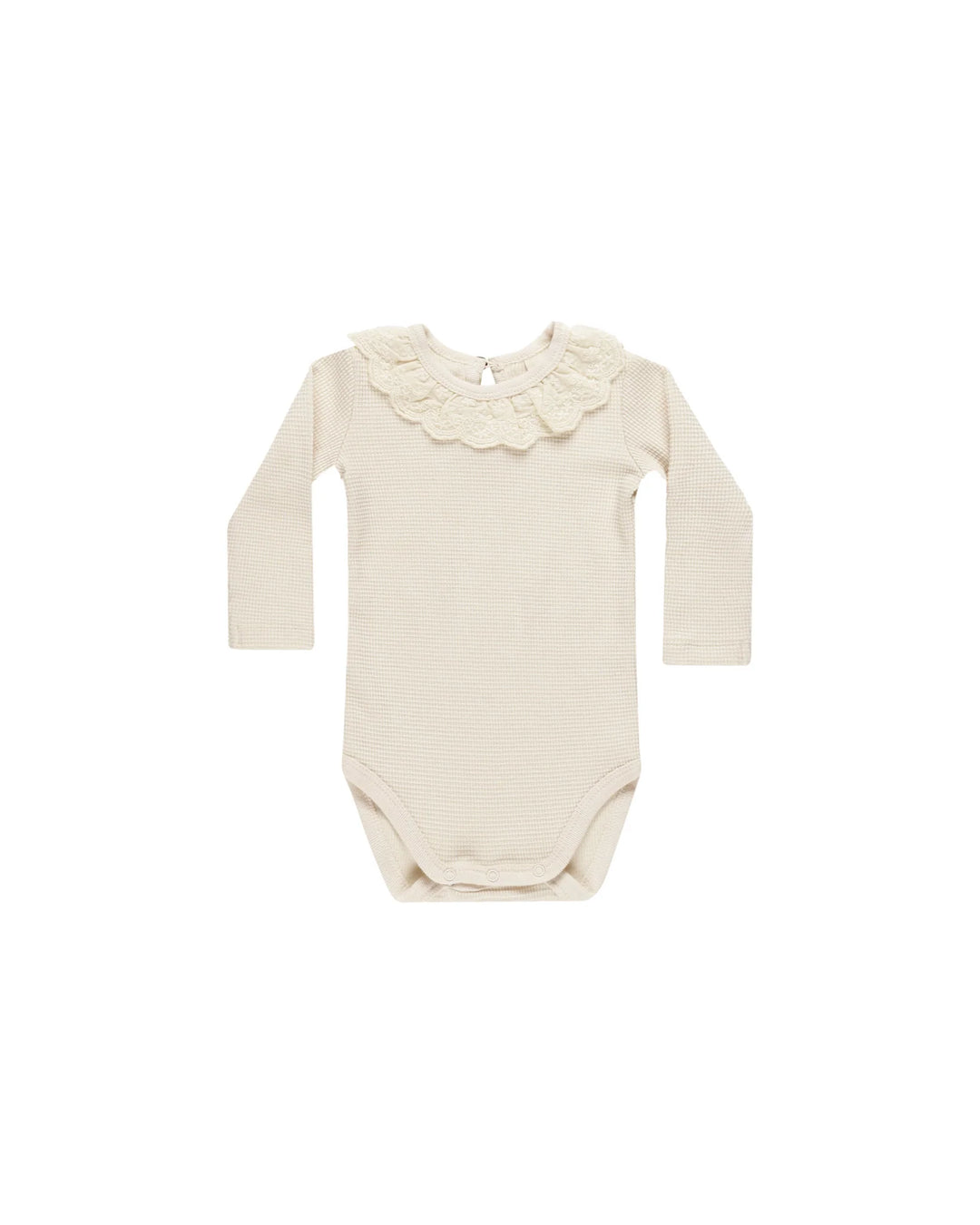 Quincy Mae Ruffle Collar Bodysuit - Natural