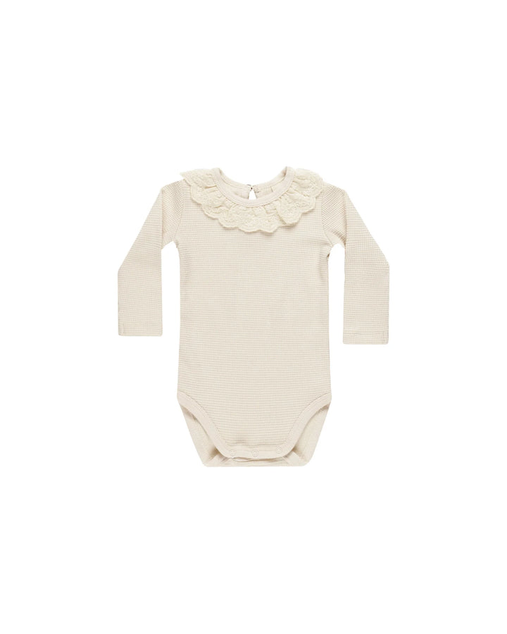 Quincy Mae Ruffle Collar Bodysuit - Natural