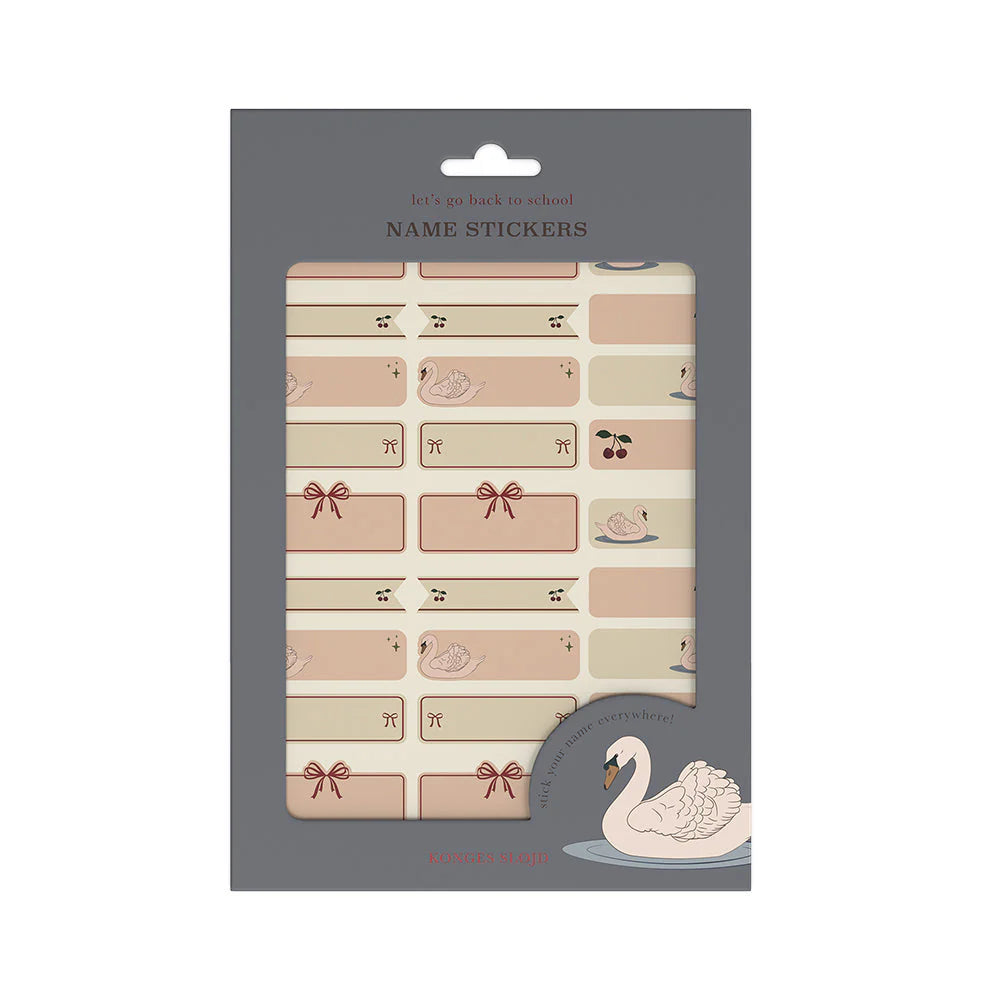 Konges Sløjd Name Stickers 60 pc - Swan