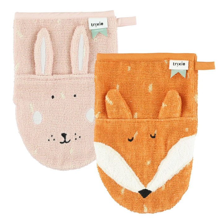 Trixie Wash Cloths 2 Pack - Mrs Rabbit & Mr Fox
