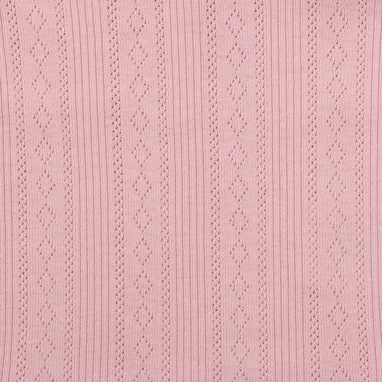 Minihaha Long Sleeve Pointelle Organic Bodysuit - Dusky Pink