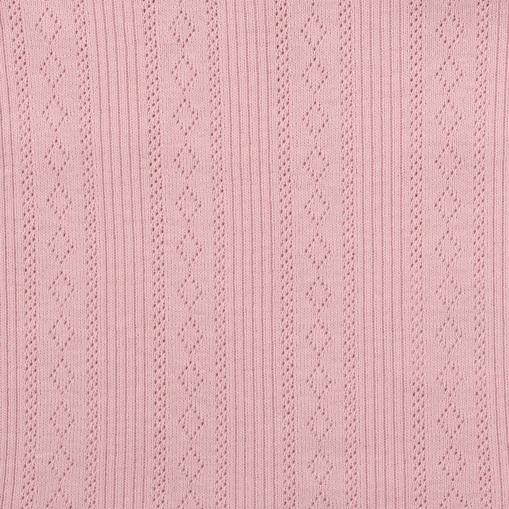 Minihaha Long Sleeve Pointelle Organic Bodysuit - Dusky Pink
