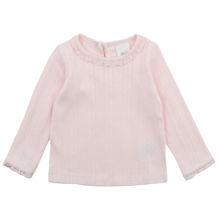 Minihaha Pointelle Organic Long Sleeve Tee - Pink