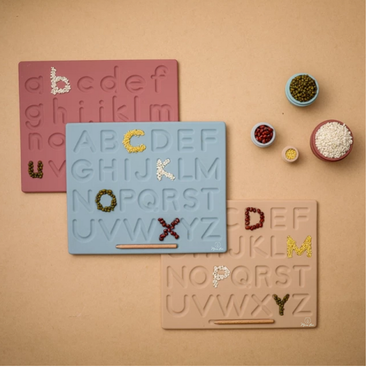 Silicone Double Sided Alphabet Tracing Board - Beige