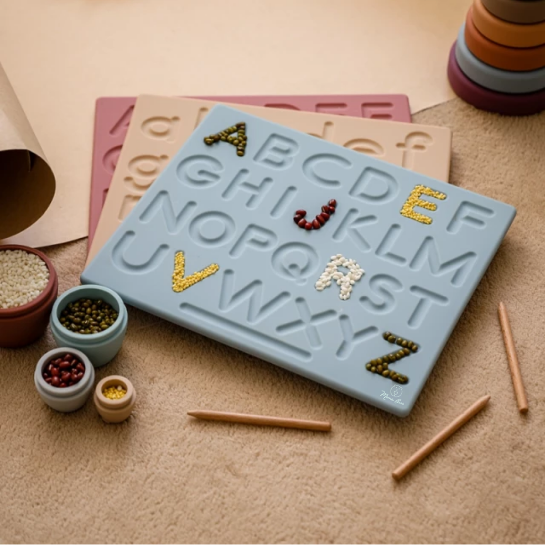 Silicone Double Sided Alphabet Tracing Board - Beige